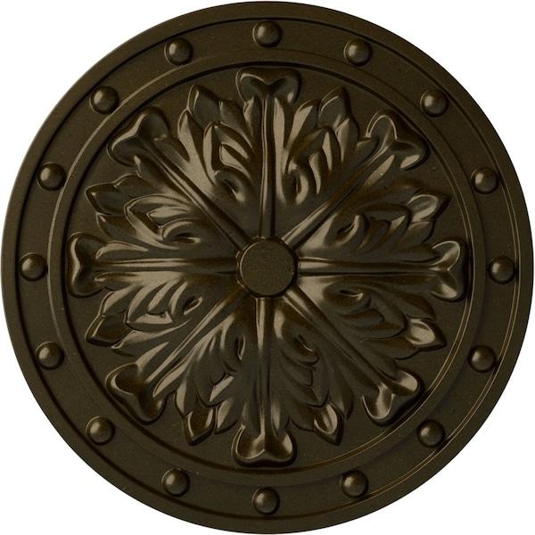 Ekena Millwork Foster Acanthus Leaf Ceiling Medallion (Fits Canopies up to 2 1/4"), 20 1/2"OD x 1 1/2"P, Green Gold CM20FOGGS - main